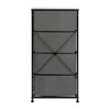 Flash Furniture Black/Gray 4 Drawer Storage Dresser Organizer WX-5L203-X-BK-GR-GG